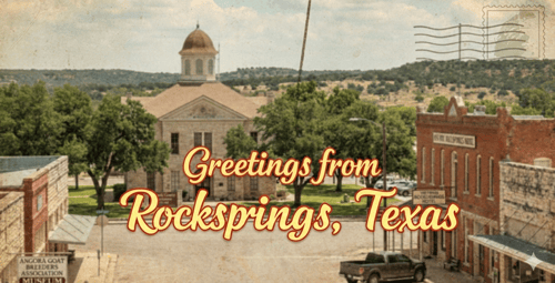 Postcard graphic of Rocksprings, Texas