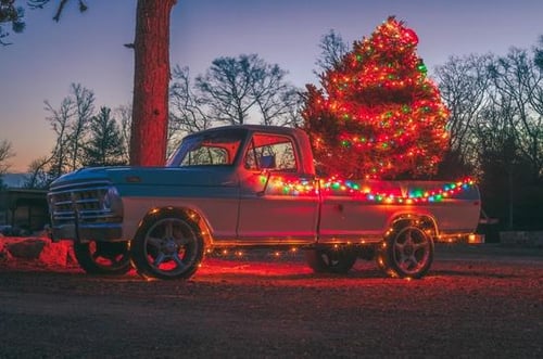 Christmas Lights on a pick-up truck