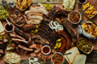 Texas BBQ platter across table