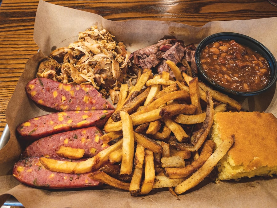 Plate of BBQ Food