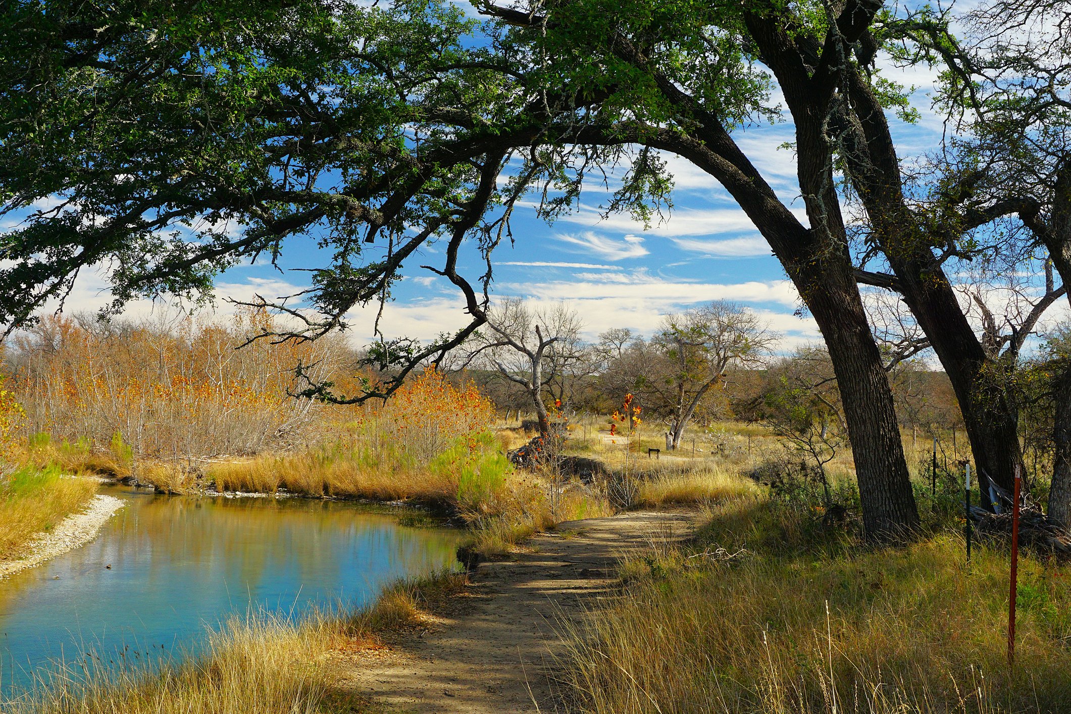 River Trail at South Llano River State Park near Junction Texas 